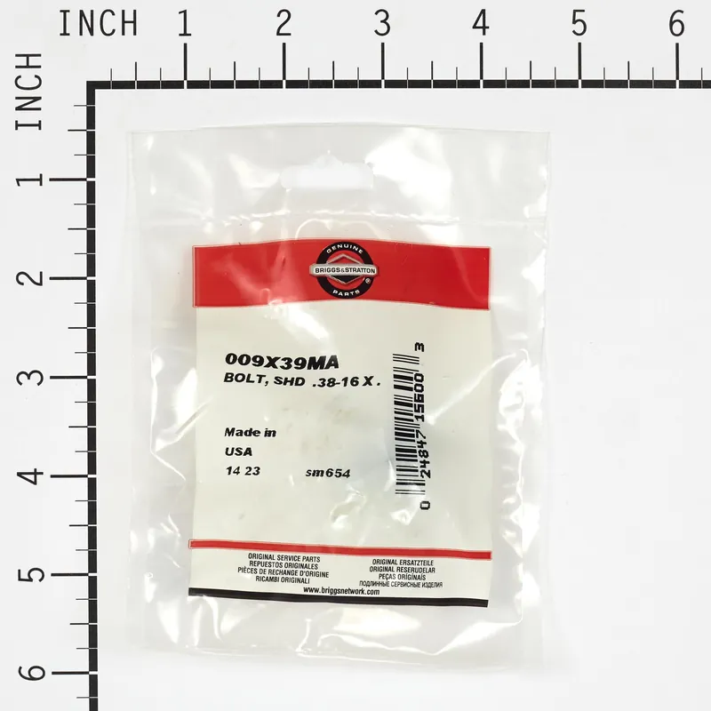 Briggs & Stratton - 9X39MA - BOLT SHD .38-16 X .