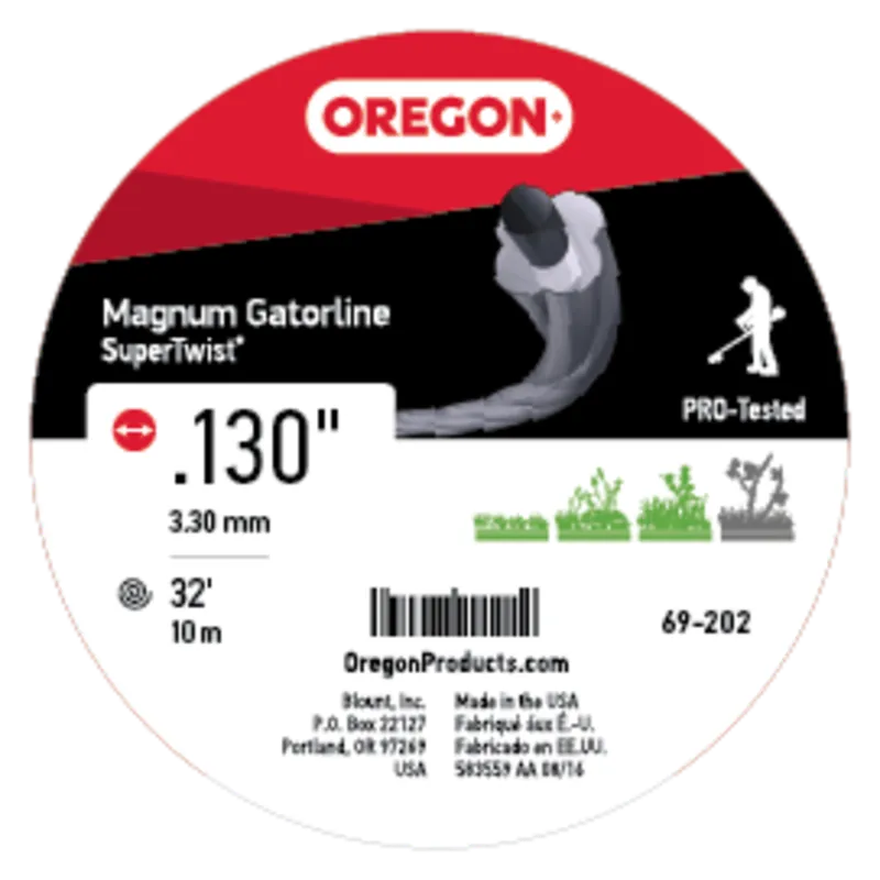 Oregon Trimmer Line - 69-202 - Magnum Gatorline - Supertwist - .130" Gauge, 32‘ Donut, 32 Feet