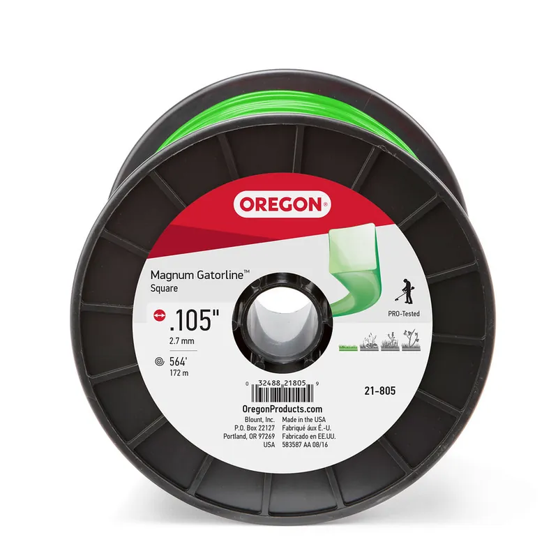 Oregon Trimmer Line - 21-805 - Green Gatorline - Square - .105" Gauge, 3 lb. Spool, 538 Feet