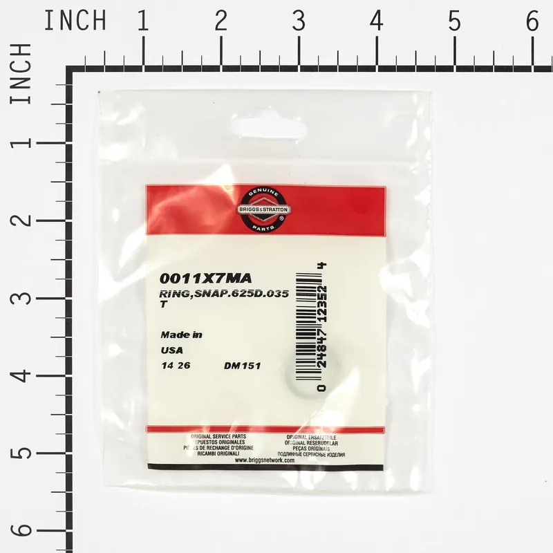 Briggs & Stratton - 11X7MA - RINGSNAP.625D.035T