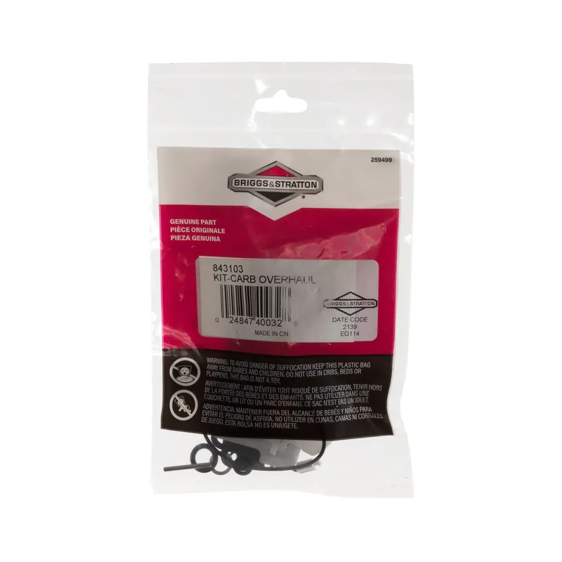 Briggs & Stratton - 843103 - KIT-CARB OVERHAUL