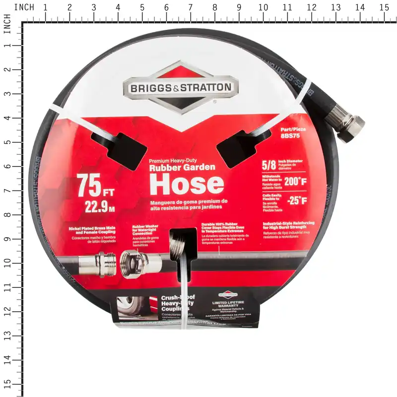 Briggs & Stratton - 8BS75 - Heavy-Duty Rubber Garden Hose (75ft)