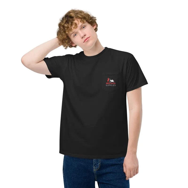 Red Dog Supplies Pocket T Shirt - Red & White