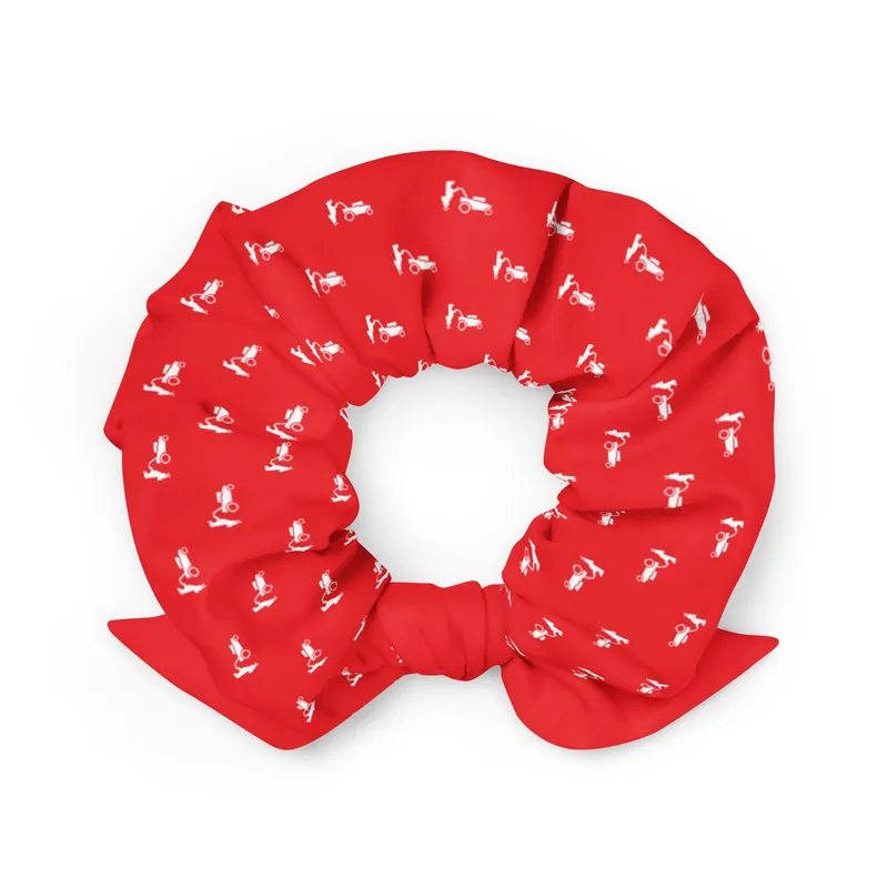 Red Dog Scrunchie - Red & White