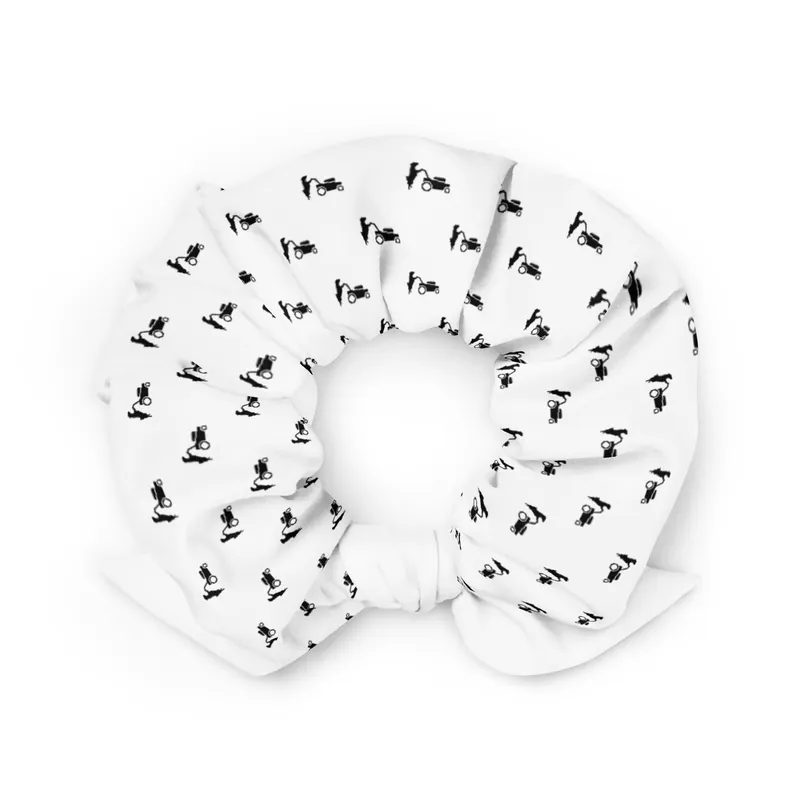 Red Dog Scrunchie - White & Black