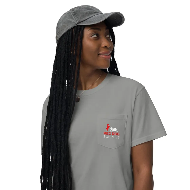 Red Dog Supplies Pocket T Shirt - Red & White