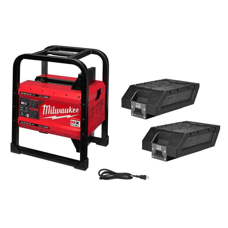Milwaukee Electric Mx Fuel Carry-On Power Supply, 3600W Peak/1800W Running, (2) 120 15A Outlets, Pure Sine Wave - MLW-MXF002-2XC