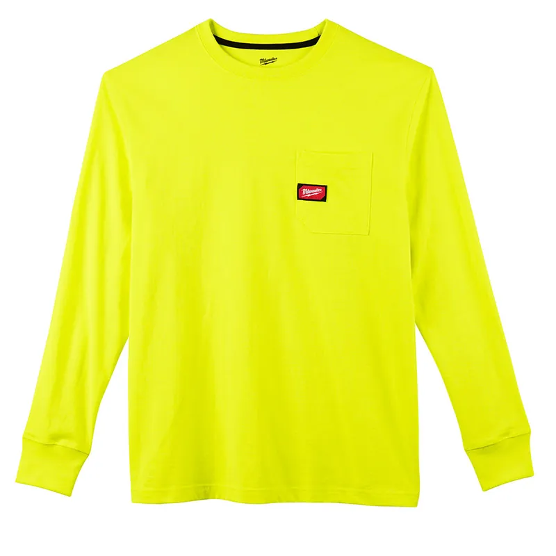 Milwaukee Electric Heavy Duty Pocket Tee - Ls Hi Vis Xl - MLW-602HV-XL