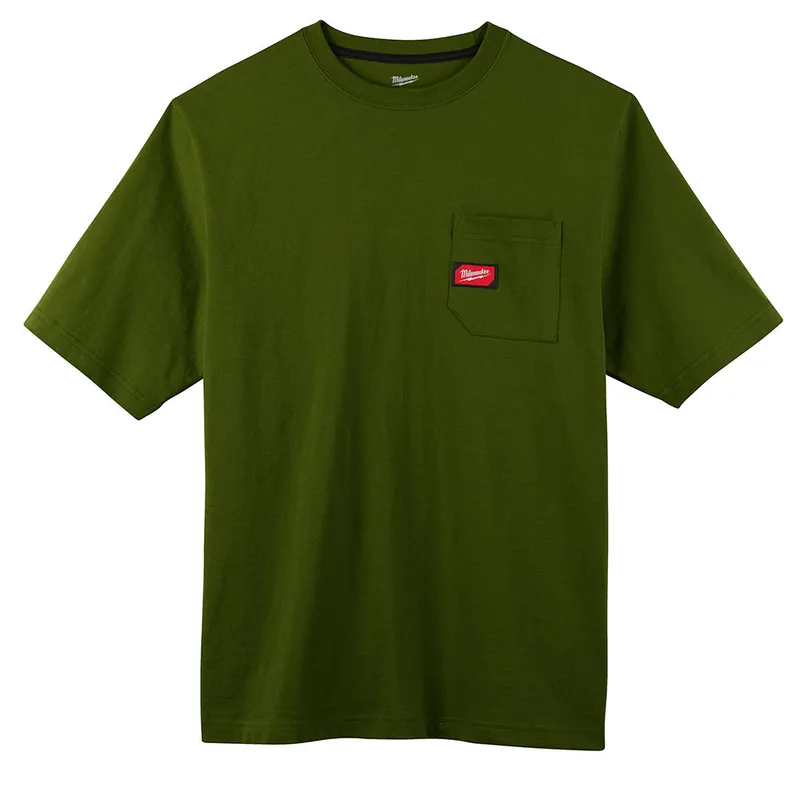 Milwaukee Electric Heavy Duty Pocket Tee - Ss Green Xl - MLW-601OG-XL