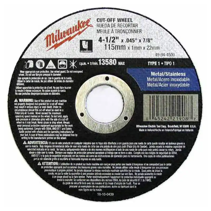 Milwaukee Electric 5X.045X7/8Type1Abrsv.Whl Bulk 25 - MLW-49-94-5000