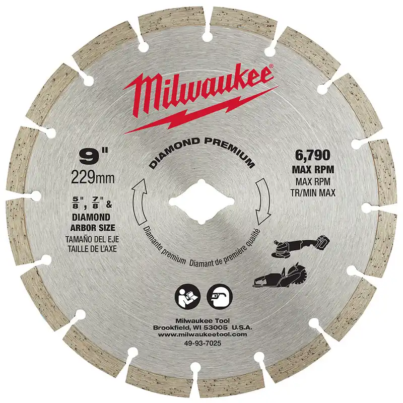 Milwaukee Electric 9" Diamond Premium Segmented - MLW-49-93-7025