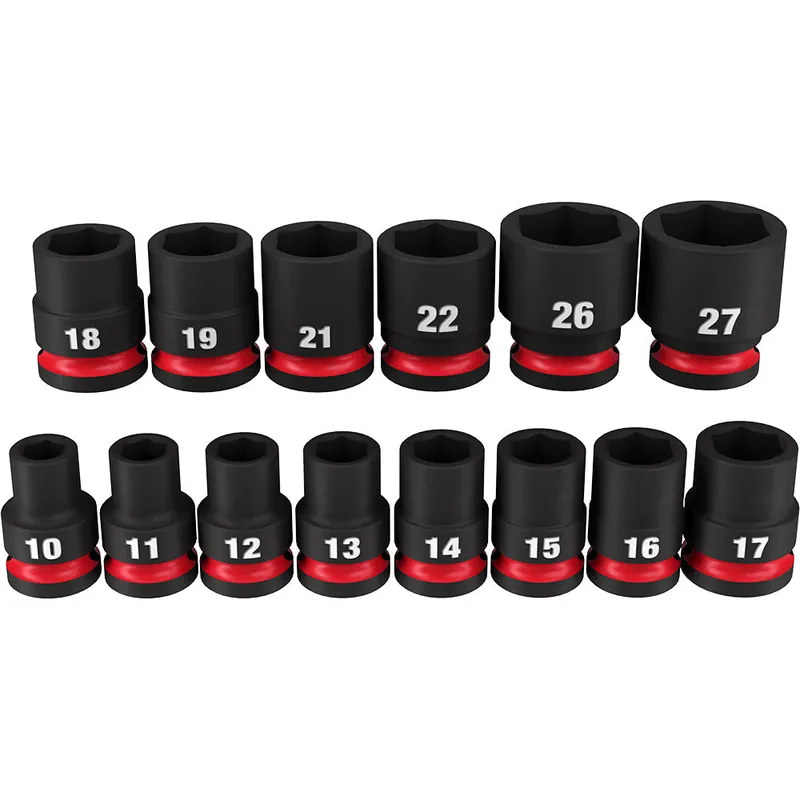 Milwaukee Electric 14-Pc 1/2" Drive, 6 Pt. Metric Standard Impact Socket Set, 10Mm 27Mm - MLW-49-66-7013