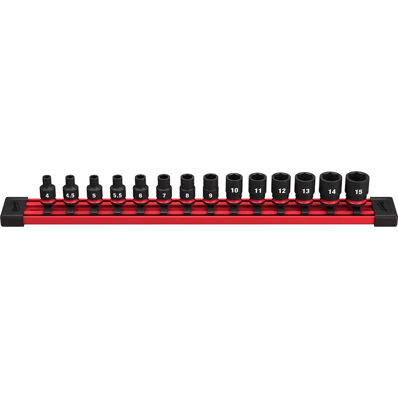 Milwaukee Electric 14-Pc 1/4" Drive, 6 Pt. Metric Standard Impact Socket Set, 4Mm 15Mm - MLW-49-66-7002