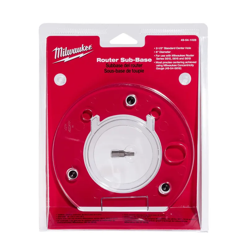 Milwaukee Electric Sub Base Clear Large Hole - MLW-49-54-1028