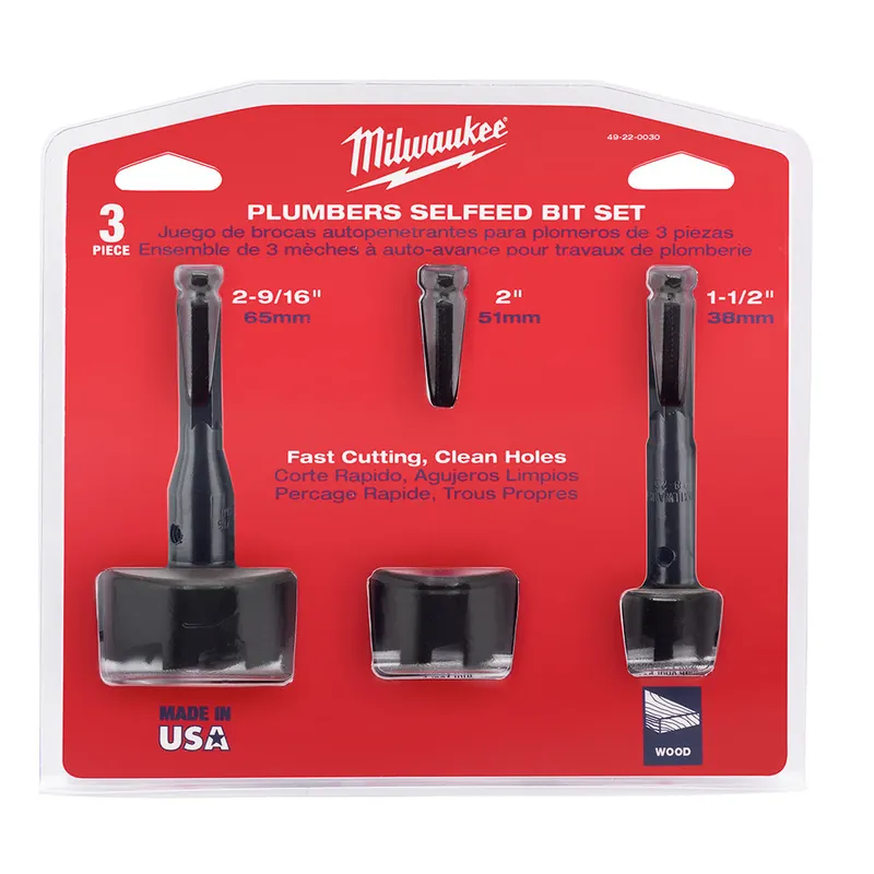 Milwaukee Electric 3 Pc Selfeed Bit Kit - MLW-49-22-0030