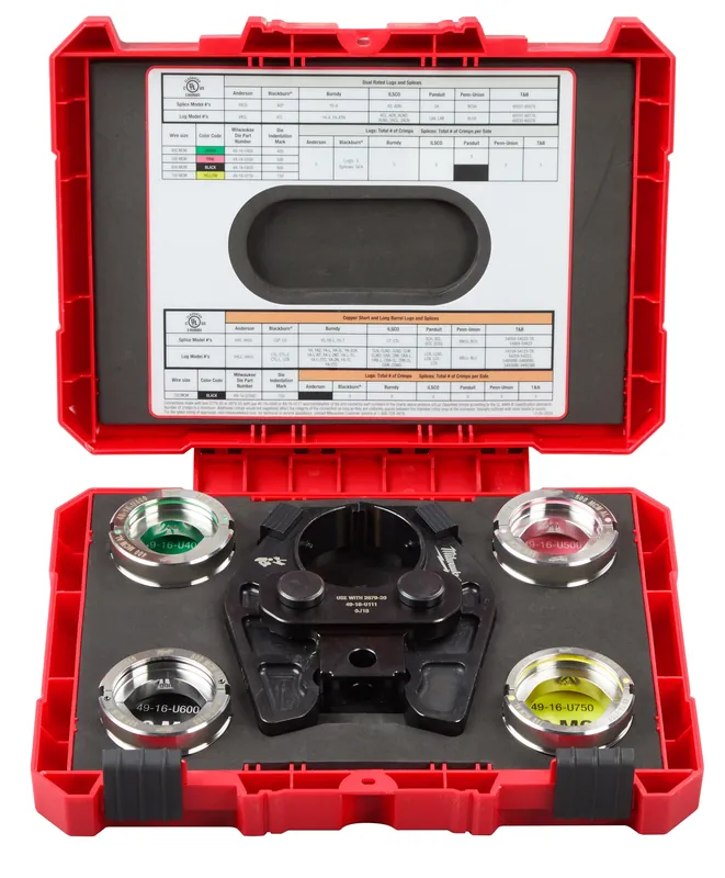 Milwaukee Electric 400-750 Mcm Al U Style Dies & Jaw Kit - MLW-49-16-750A