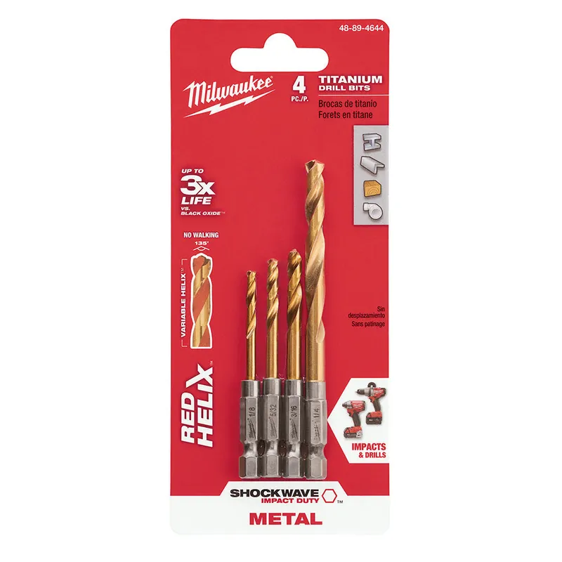 Milwaukee Electric 4Pc Shockwave Red Helix - MLW-48-89-4644