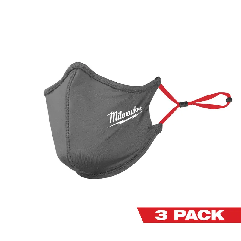 Milwaukee Electric 3Pk 2 Layer Gray Face Mask - MLW-48-73-4231