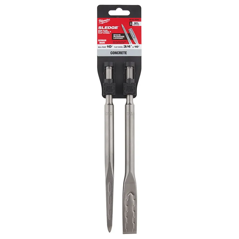 Milwaukee Electric Sds+ Slge Bull Flat Chsl 2Pk - MLW-48-62-6080