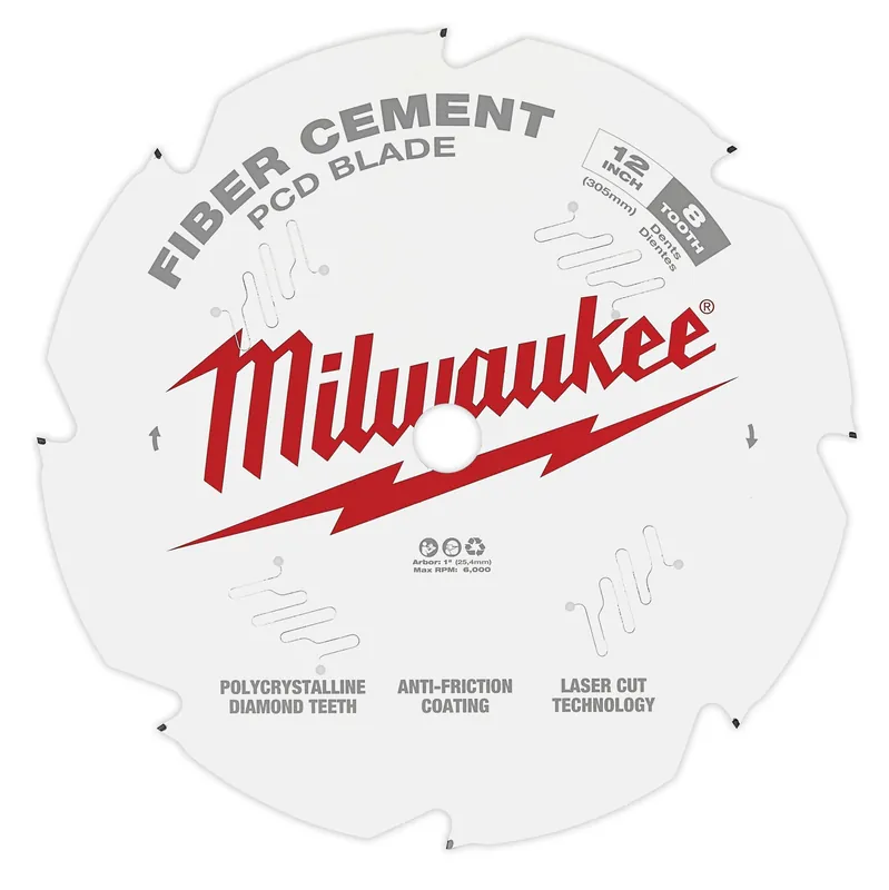 Milwaukee Electric 12" 8T Pcd/Fiber Cement Bld - MLW-48-40-7020