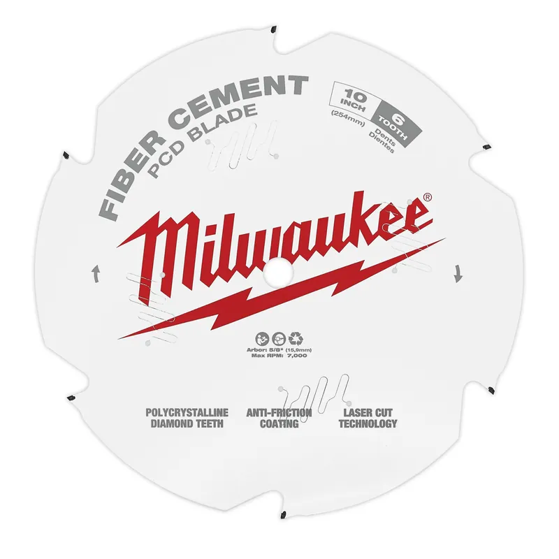 Milwaukee Electric 10" 6T Pcd/Fiber Cement Bld - MLW-48-40-7010