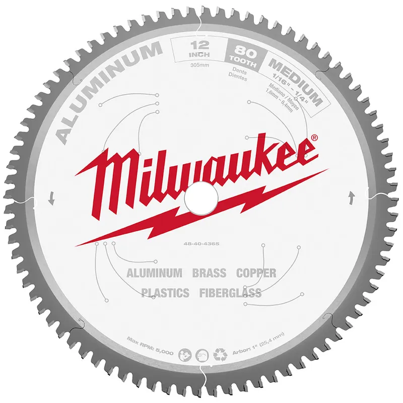 Milwaukee Electric 12" 80T Aluminum Csb, 1" - MLW-48-40-4365