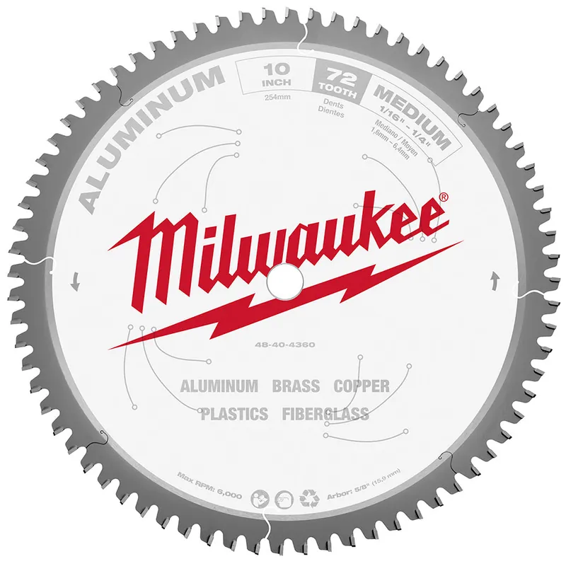 Milwaukee Electric 10" 72T Aluminum Csb, 5/8" - MLW-48-40-4360