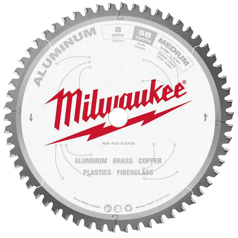 Milwaukee Electric 8" 58T Aluminum Csb, 5/8" - MLW-48-40-4345