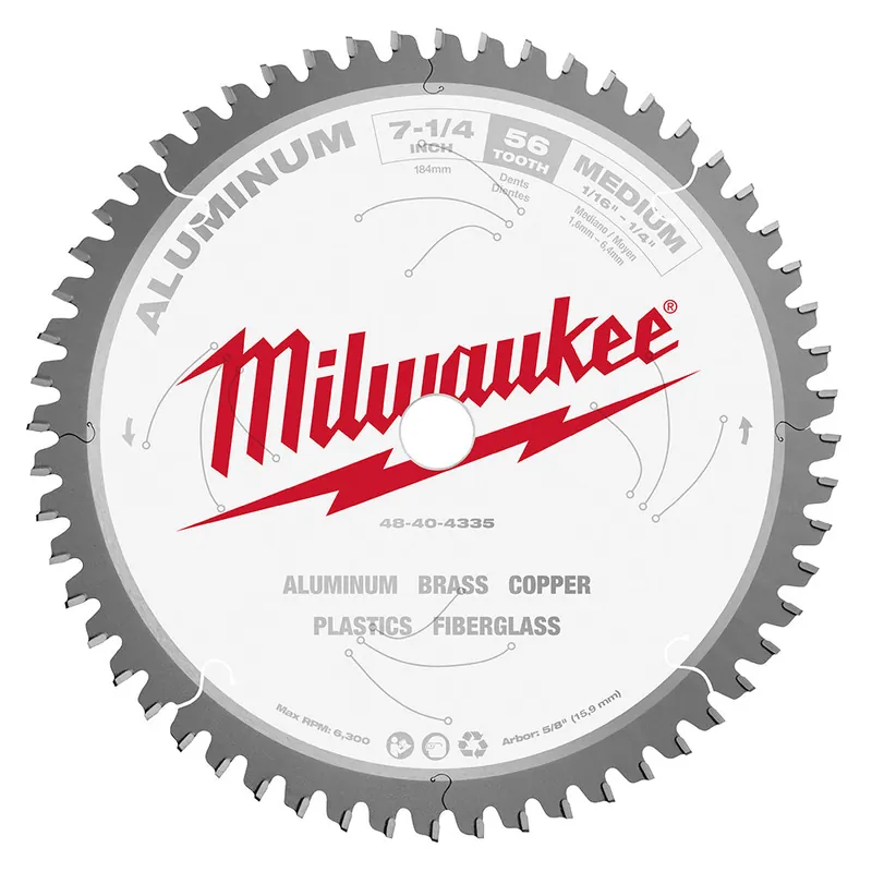Milwaukee Electric 7-1/4" 56T Aluminum Csb, 5/8" - MLW-48-40-4335
