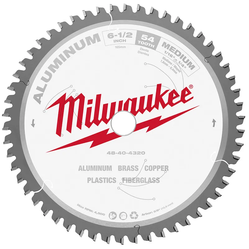 Milwaukee Electric 6-1/2" 54T Aluminum Csb, 5/8" - MLW-48-40-4320