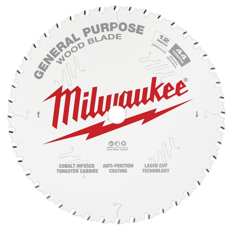 Milwaukee Electric 12" 44T Gen Purp Saw Blade - MLW-48-40-1220
