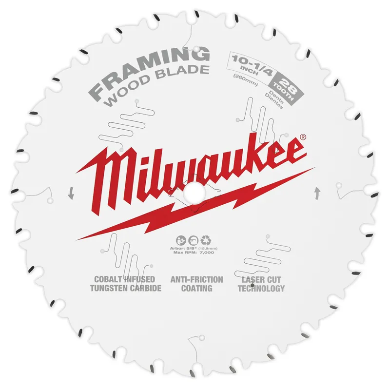 Milwaukee Electric 10-1/4" 28T Framing Saw Blade - MLW-48-40-1038