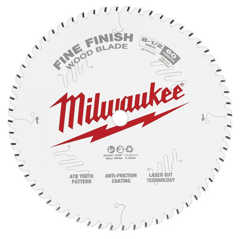 Milwaukee Electric (3) 8-1/2" 60T Fine Finish Bl - MLW-48-40-0826