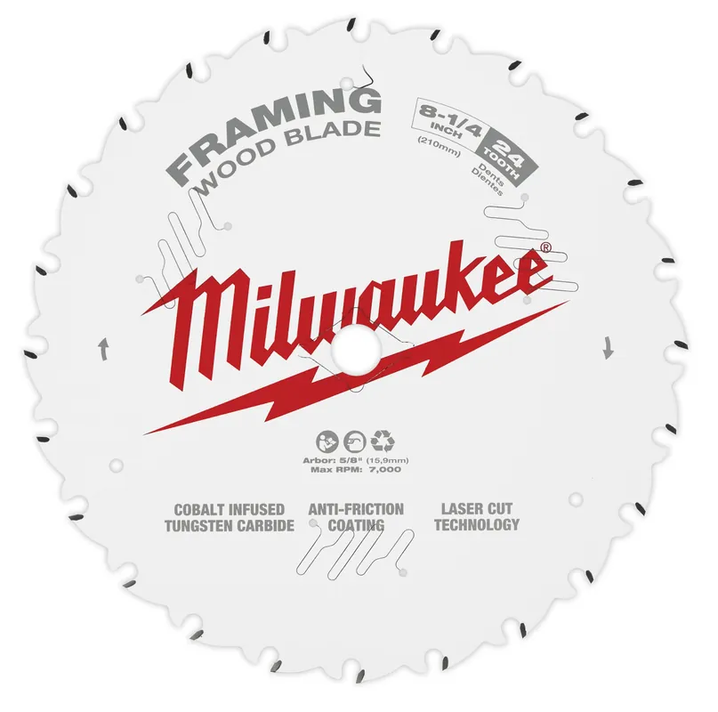 Milwaukee Electric (3) 8-1/4" 24T Framing Saw Bl - MLW-48-40-0820