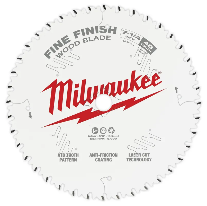 Milwaukee Electric (3) 7-1/4" 40T Fine Finish Bl - MLW-48-40-0726