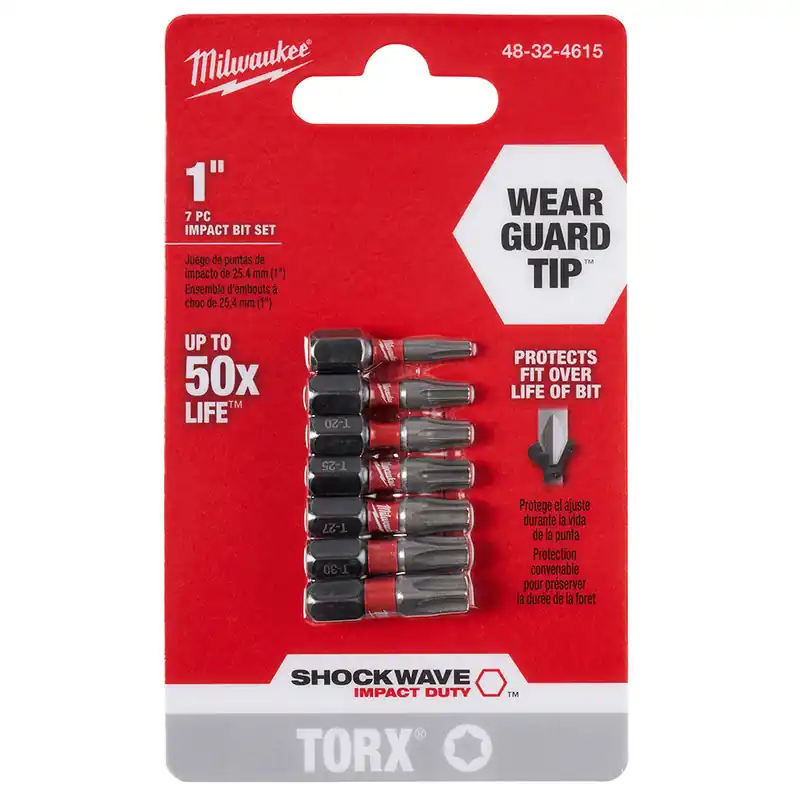 Milwaukee Electric 7Pc Torx 1" Insert Bit Set - MLW-48-32-4615