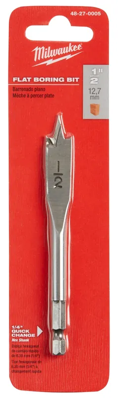 Milwaukee Electric 1/2" X 4.5" Flat Boring Bit - MLW-48-27-0005
