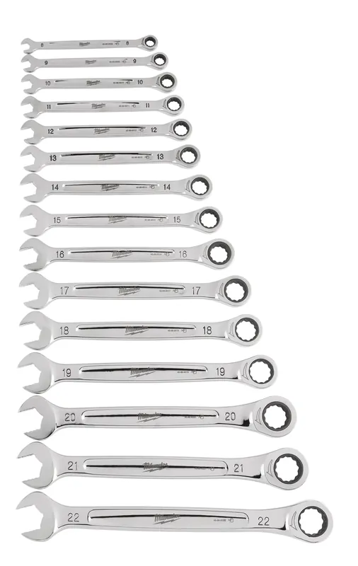 Milwaukee Electric 15-Pc Ratchet Combo Wrench-Metr - MLW-48-22-9516