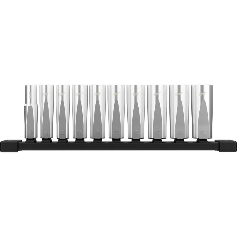 Milwaukee Electric 10Pc Deep Well Socket Set - Metric - MLW-48-22-9505