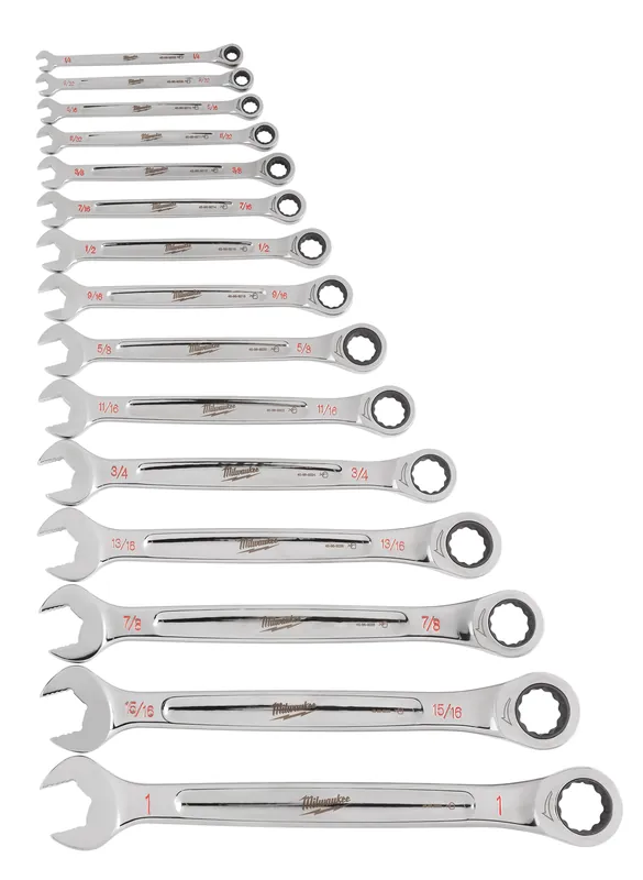 Milwaukee Electric 15-Pc Sae Ratcheting Combination Wrench Set, 1/4" To 1" - MLW-48-22-9416
