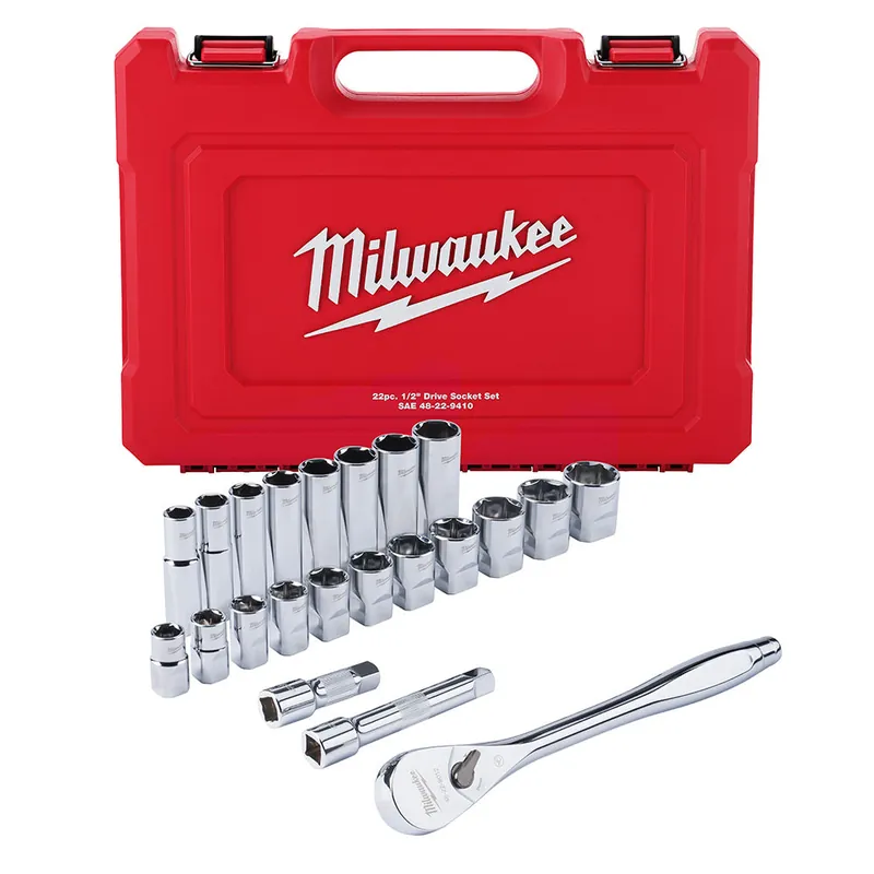 Milwaukee Electric 1/2" Drv Ratchet & Socket Set - Sae - MLW-48-22-9410