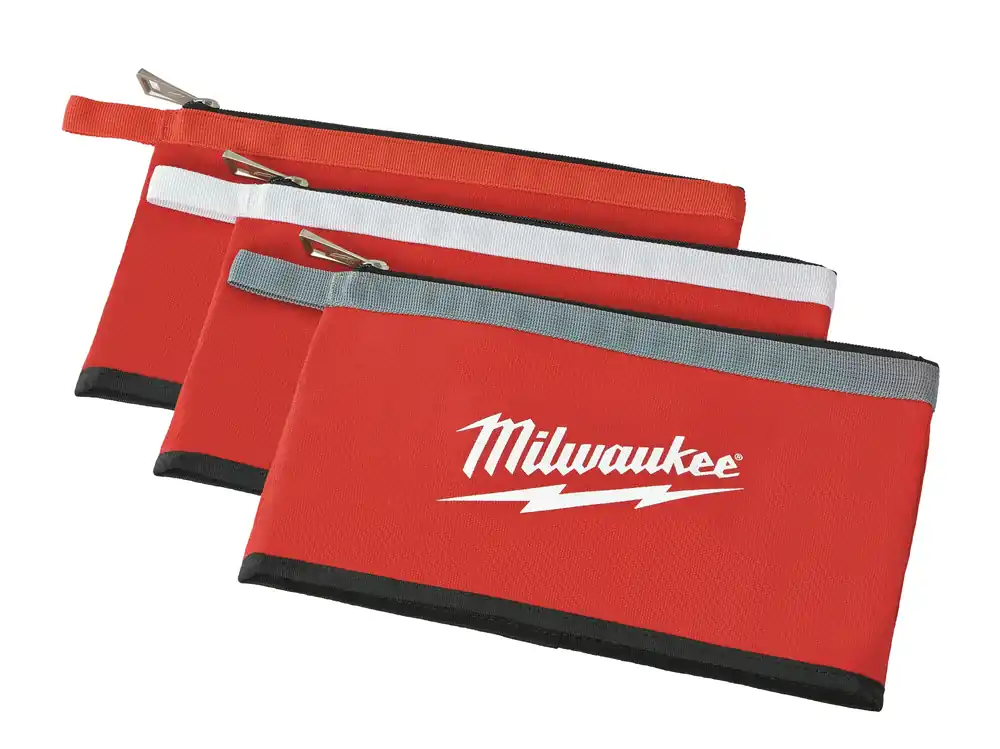 Milwaukee Electric 3Pk Colored Zippered Pouches - MLW-48-22-8193