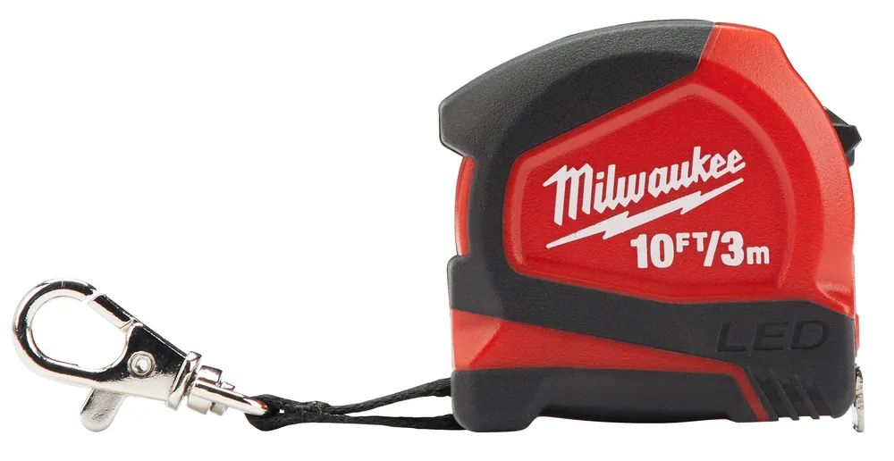 Milwaukee Electric 10Ft/3M Keychain Tape W/Led - MLW-48-22-6601