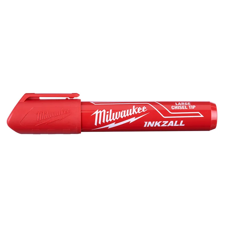 Milwaukee Electric (12) Inkzall Lg Chsl Tip Red Mrkr - MLW-48-22-3256