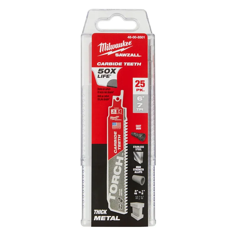 Milwaukee Electric 6" C. Torch Sawzall Blade 25Pk - MLW-48-00-8501