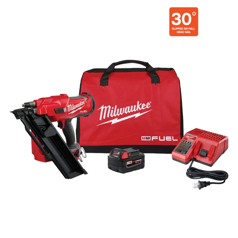 Milwaukee Electric M18 Fuel 30 Degree Framing Nailer Kit - MLW-2745-21