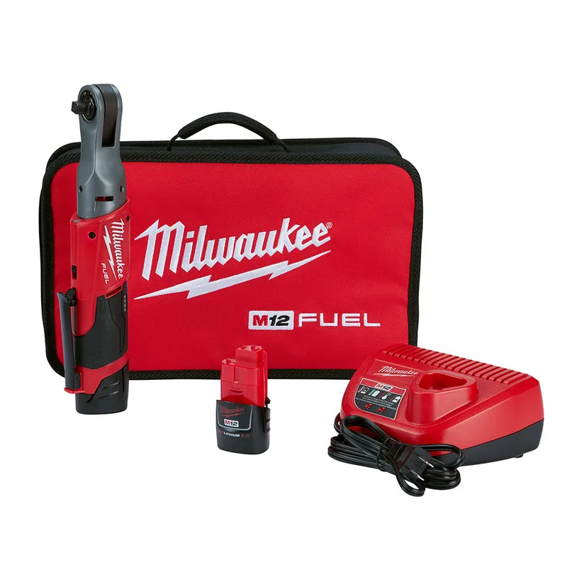 Milwaukee Electric M12 Fuel 3/8" Ratchet 2 Battery Kit - MLW-2557-22