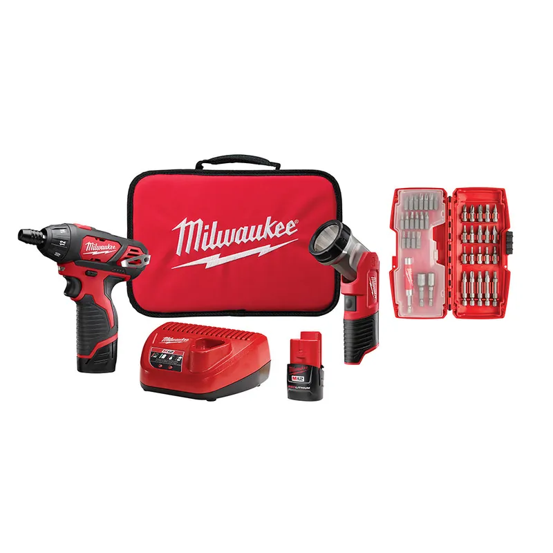 Milwaukee Electric M12 Scrdvr Wfree Light&Acc Kit - MLW-2482-22