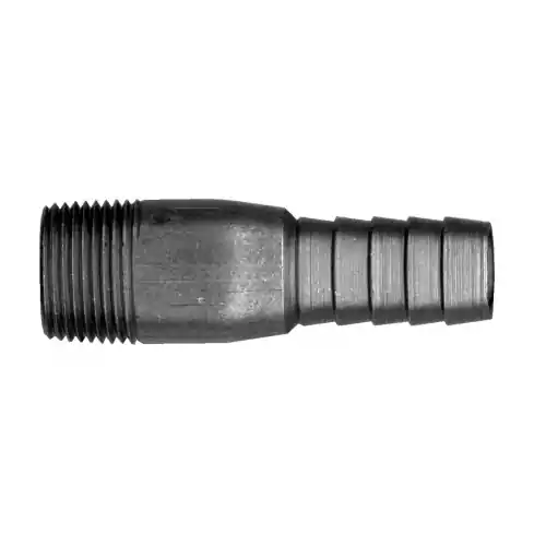 Blk Combo Nipple; 1/2x1/2MPT