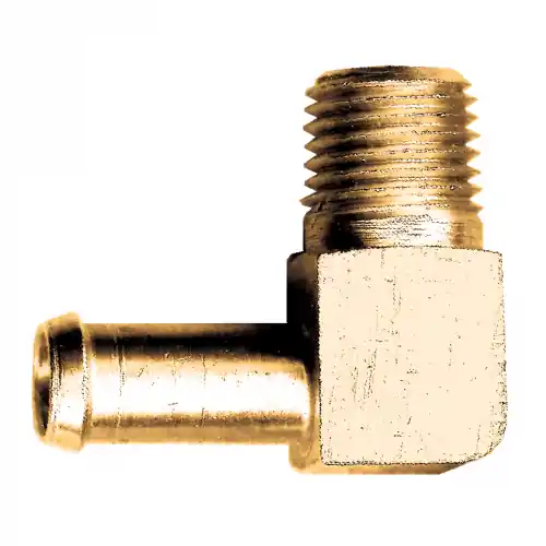 Fuel Hose Barb 90 Elbow; 3/8x1/4 MPT